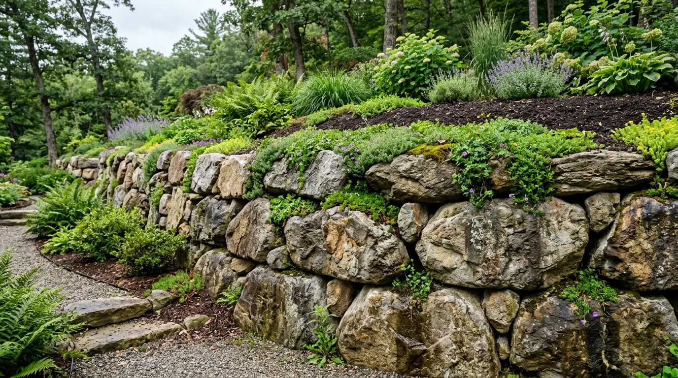 Mixed Material Retaining Wall